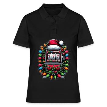 Spielautomat 777 Glücksspiel Gambler Weihnachtsmüt - Frauen Polo Shirt - Schwarz - Vorne - Ailine (174cm)
