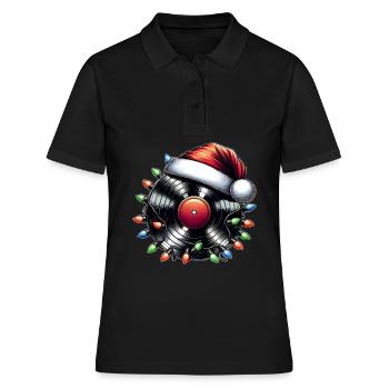 Disque vinyle platine vinyle Santa Hat Xm - Polo Femme - noir - Devant - Ailine (174cm)