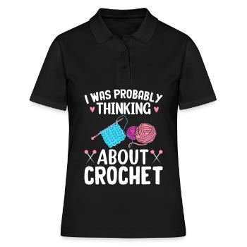 Crochet Knitting Yarn Lover Talking About Crochet - Women's Polo Shirt - black - Front - Ailine (174cm)