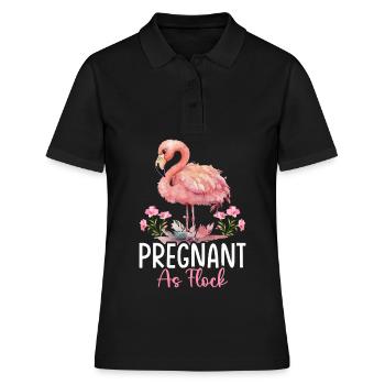 Flamant rose troupeau enceinte femme enceinte comme troupeau - Polo Femme - noir - Devant - Ailine (174cm)