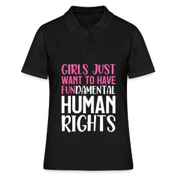 Liberale Feministinnen Mädchen Grundlegende Mensch - Frauen Polo Shirt - Schwarz - Vorne - Ailine (174cm)