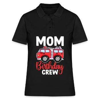 Pompier Pompier Maman Équipe d’anniversaire - Polo Femme - noir - Devant - Ailine (174cm)