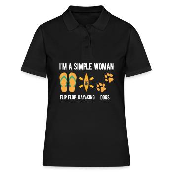 Frau Flip Flop Kajak Hunde Kajak Frauen Rafting - Frauen Polo Shirt - Schwarz - Vorne - Ailine (174cm)