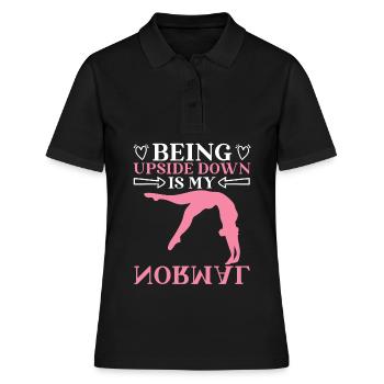 Cartwheel Gymnast Gymnastics Being Upside Down Is - Frauen Polo Shirt - Schwarz - Vorne - Ailine (174cm)