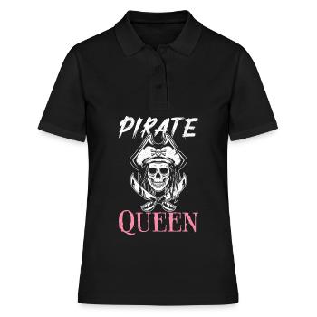 Reine des Pirates Pirate Fille Capitaine - Polo Femme - noir - Devant - Ailine (174cm)