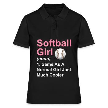 Softball Girl juste beaucoup plus cool - Polo Femme - noir - Devant - Ailine (174cm)