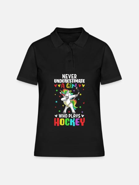 Une fille qui joue au hockey Joueuse de hockey - Polo Femme - noir