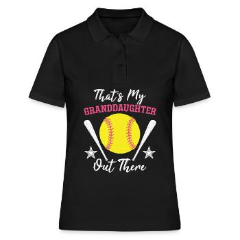Softball Das ist meine Enkelin da draußen - Frauen Polo Shirt - Schwarz - Vorne - Ailine (174cm)