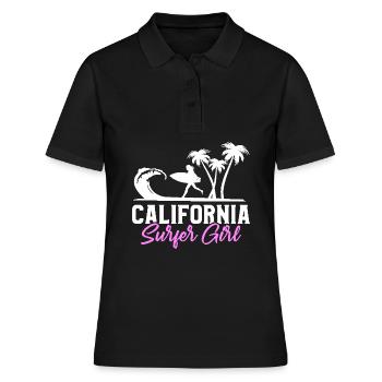 Surfeur de Californie Surfeur Surfeur - Polo Femme - noir - Devant - Ailine (174cm)
