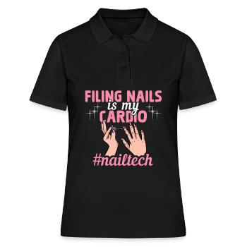 Lime Ongles Cardio nailtech Technicien des ongles - Polo Femme - noir - Devant - Ailine (174cm)