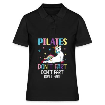 Pilates Don’t Fet Drôle Instructeur de Pilates Yoga - Polo Femme - noir - Devant - Ailine (174cm)