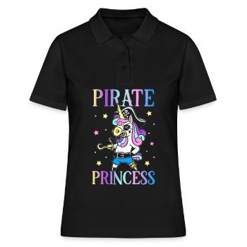 Pirate Princesse Pirate Fille Pirate Fille - Polo Femme - noir - Devant - Ailine (174cm)
