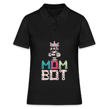 Mom Bot Roboter Roboter Ingenieur Mom Illustration - Frauen Polo Shirt - Schwarz - Vorne - Ailine (174cm)