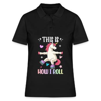 C’est comme ça que je patine à roues alignées - Polo Femme - noir - Devant - Ailine (174cm)