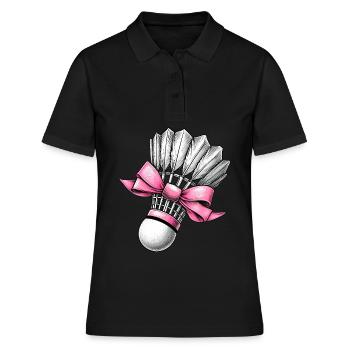 Coquette noeud Badminton Volant Ruban Rose Maman - Polo Femme - noir - Devant - Ailine (174cm)