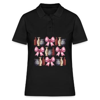 Coquette Archéologue Vases d’Archéologie - Polo Femme - noir - Devant - Ailine (174cm)