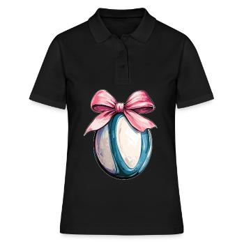 Coquette Bogen Rugby-Spieler Mütter Tag rosa - Frauen Polo Shirt - Schwarz - Vorne - Ailine (174cm)