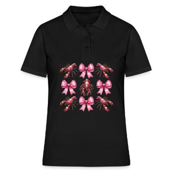 Coquette Bogen Langusten Flusskrebs Muttertag Rosa - Frauen Polo Shirt - Schwarz - Vorne - Ailine (174cm)