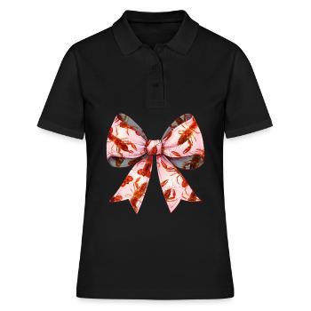 Coquette Bogen Langusten Flusskrebs Muttertag Rosa - Frauen Polo Shirt - Schwarz - Vorne - Ailine (174cm)