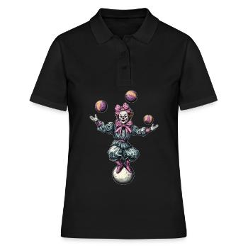 Kokette Schleife Jonglage Jongleur Zirkus Clown - Frauen Polo Shirt - Schwarz - Vorne - Ailine (174cm)