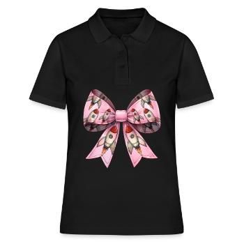 Coquette proue fusée spatiale navette spatiale - Polo Femme - noir - Devant - Ailine (174cm)