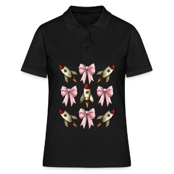 Coquette proue fusée spatiale navette spatiale - Polo Femme - noir - Devant - Ailine (174cm)