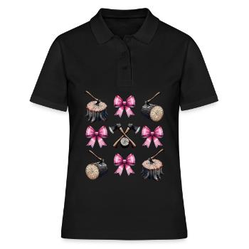 Coquette Bogen Holzarbeiter Logger Mütter Tag Rosa - Frauen Polo Shirt - Schwarz - Vorne - Ailine (174cm)
