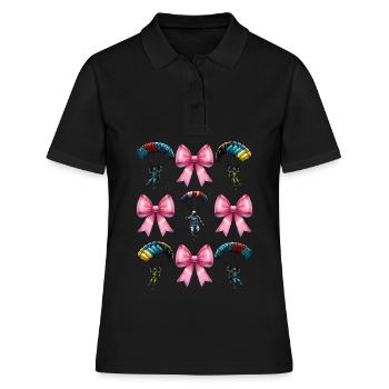 Coquette Bow Parachutisme - Polo Femme - noir - Devant - Ailine (174cm)