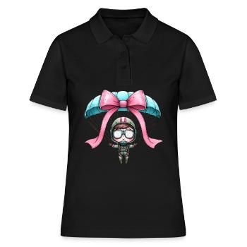 Coquette Bow Parachutisme - Polo Femme - noir - Devant - Ailine (174cm)