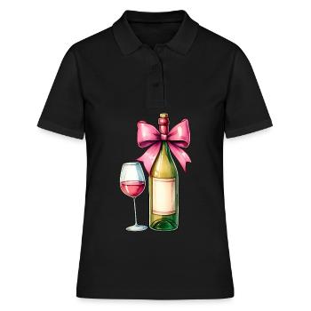 Coquette Bow Buveur de Vin Rose - Polo Femme - noir - Devant - Ailine (174cm)