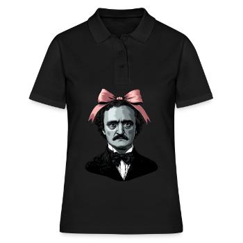 Kokette Schleife Edgar Allan Poe Literatur Rosa - Frauen Polo Shirt - Schwarz - Vorne - Ailine (174cm)