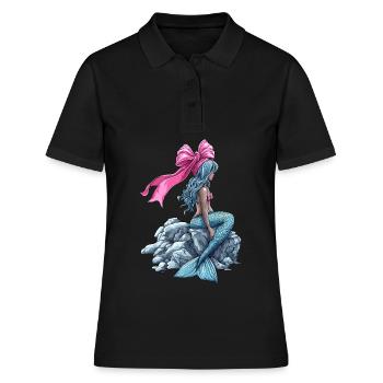 Coquette noeud Sirène Fille Ruban Rose - Polo Femme - noir - Devant - Ailine (174cm)
