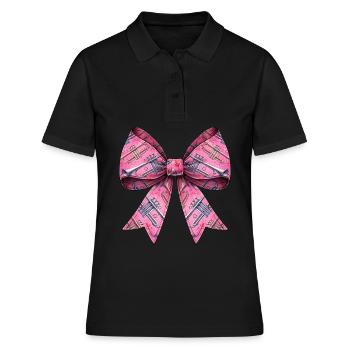 Coquette archet trompette instrument motif - Polo Femme - noir - Devant - Ailine (174cm)