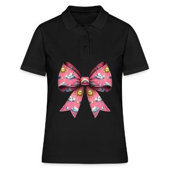 Coquette Arc Météorologie Soleil Nuages - Polo Femme - noir - Devant - Ailine (174cm)