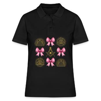 Coquette Arc Carré Boussole Maçonnerie Maman - Polo Femme - noir - Devant - Ailine (174cm)