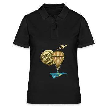 Heißluftballon, Ballonfahren, Luftschiff - Frauen Polo Shirt - Schwarz - Vorne - Ailine (174cm)