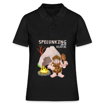 Spelunking, speleology, Neanderthal saying - Women's Polo Shirt - black - Front - Ailine (174cm)