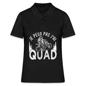 Quad je peux pas j ai quad atv quad quad moto - Polo Femme - noir - Devant - Ailine (174cm)