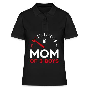 MOM OF 3 BOYS MUTTERTAG - Frauen Polo Shirt - Schwarz - Vorne - Ailine (174cm)