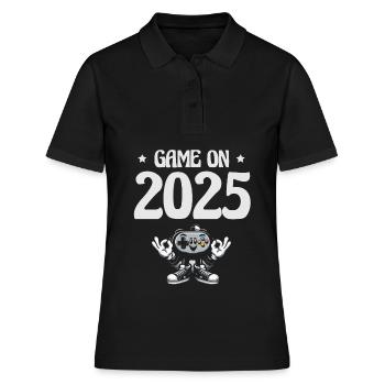 Game On 2025, l’enthousiasme pour le jeu, l’ du Nouvel An - Polo Femme - noir - Devant - Ailine (174cm)