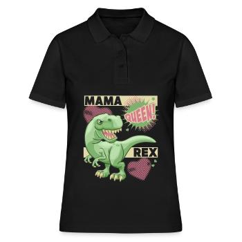 Maman dinosaure, maman dinosaure, dicton drôle - Polo Femme - noir - Devant - Ailine (174cm)