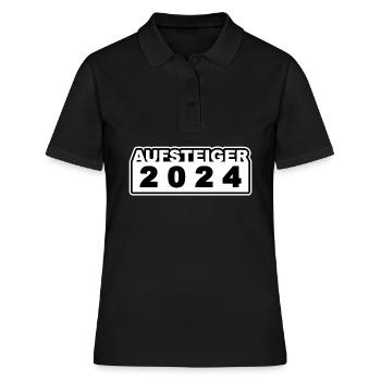Aufsteiger 2024 - Frauen Polo Shirt - Schwarz - Vorne - Ailine (174cm)