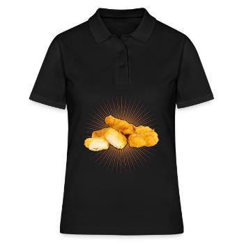 Nuggets de poulet drôles Nug Life Foodie - Polo Femme - noir - Devant - Ailine (174cm)
