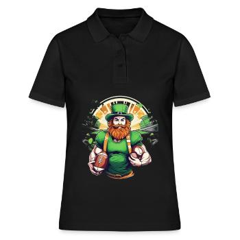 St. Patrick’s Day Shamrock Football américain - Polo Femme - noir - Devant - Ailine (174cm)