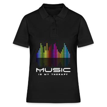 DJ Techno Thérapie musique equalizer edm parti - Polo Femme - noir - Devant - Ailine (174cm)