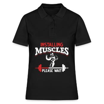 Gym Gym Funny et haltères - Polo Femme - noir - Devant - Ailine (174cm)