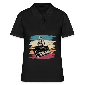 Synthétiseur modulaire Musique électronique Analogique Cat - Polo Femme - noir - Devant - Ailine (174cm)