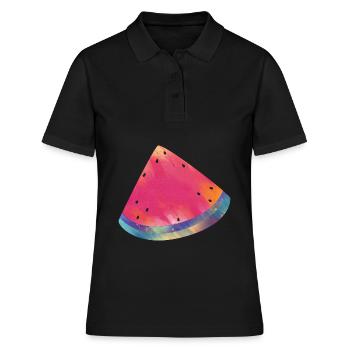 Bunte Wassermelone Sommer Lebensmittel - Frauen Polo Shirt - Schwarz - Vorne - Ailine (174cm)