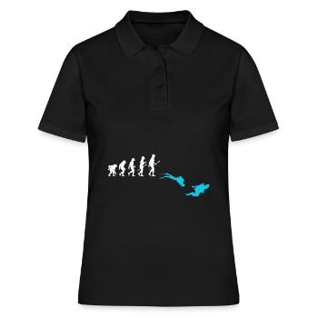 Tauchen Evolution Taucher - Frauen Polo Shirt - Schwarz - Vorne - Ailine (174cm)