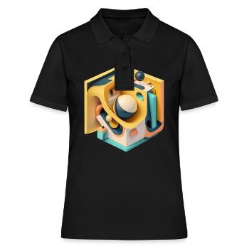 3D - Frauen Polo Shirt - Schwarz - Vorne - Ailine (174cm)